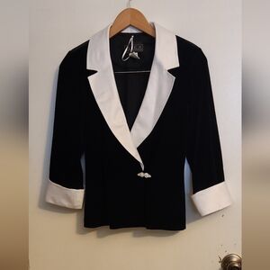 Elegant Black and White Women's Blazer